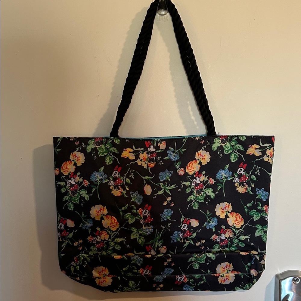 Disney Black Floral Tote Bag